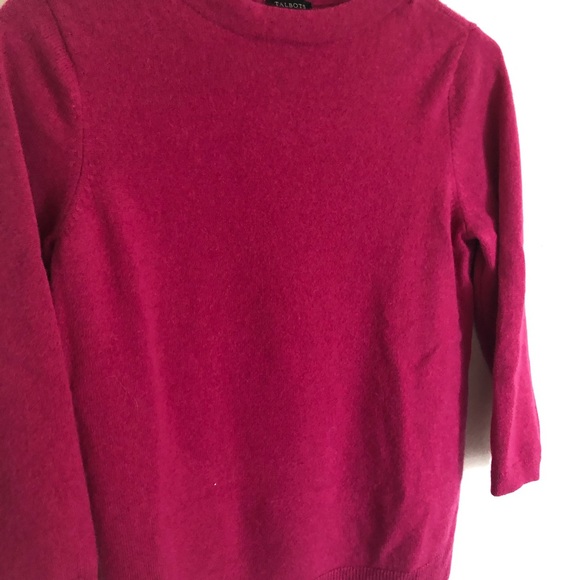 Talbots sweater pure cashmere pink medium - Picture 3 of 4